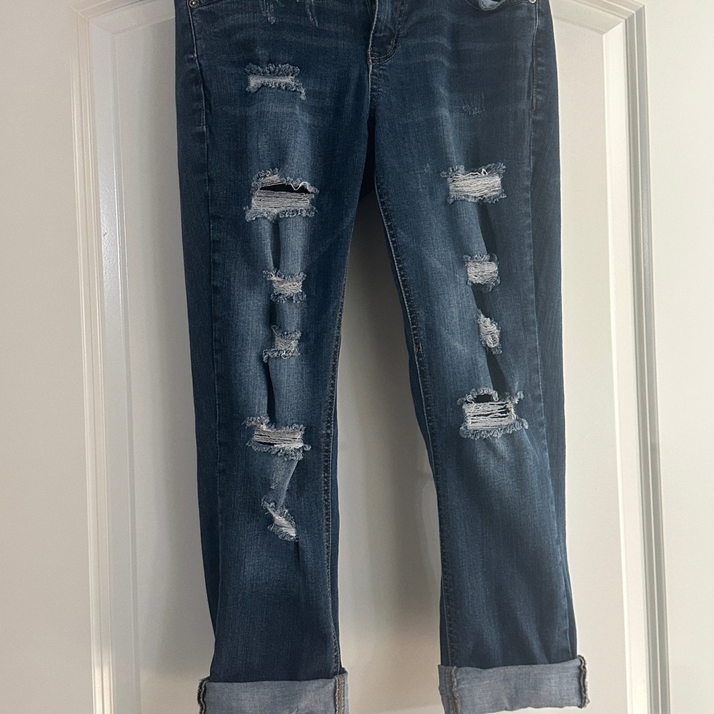 Stylish Distressed Blue Jeans for Women